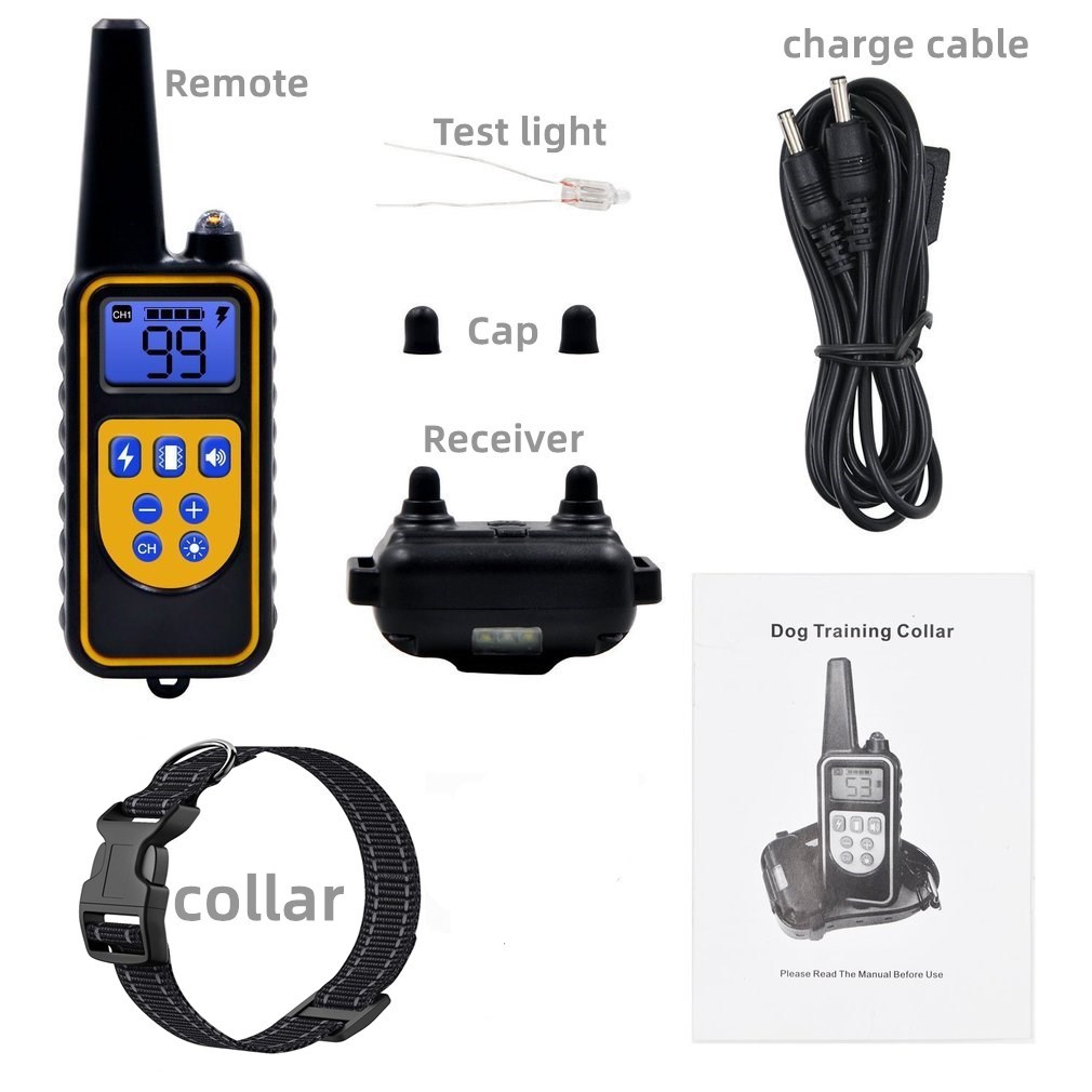 TPG 900M Fernbedienungs-Hundehalsband – Ton, Vibration, Schock,  Wasserdicht, 900m Reichweite