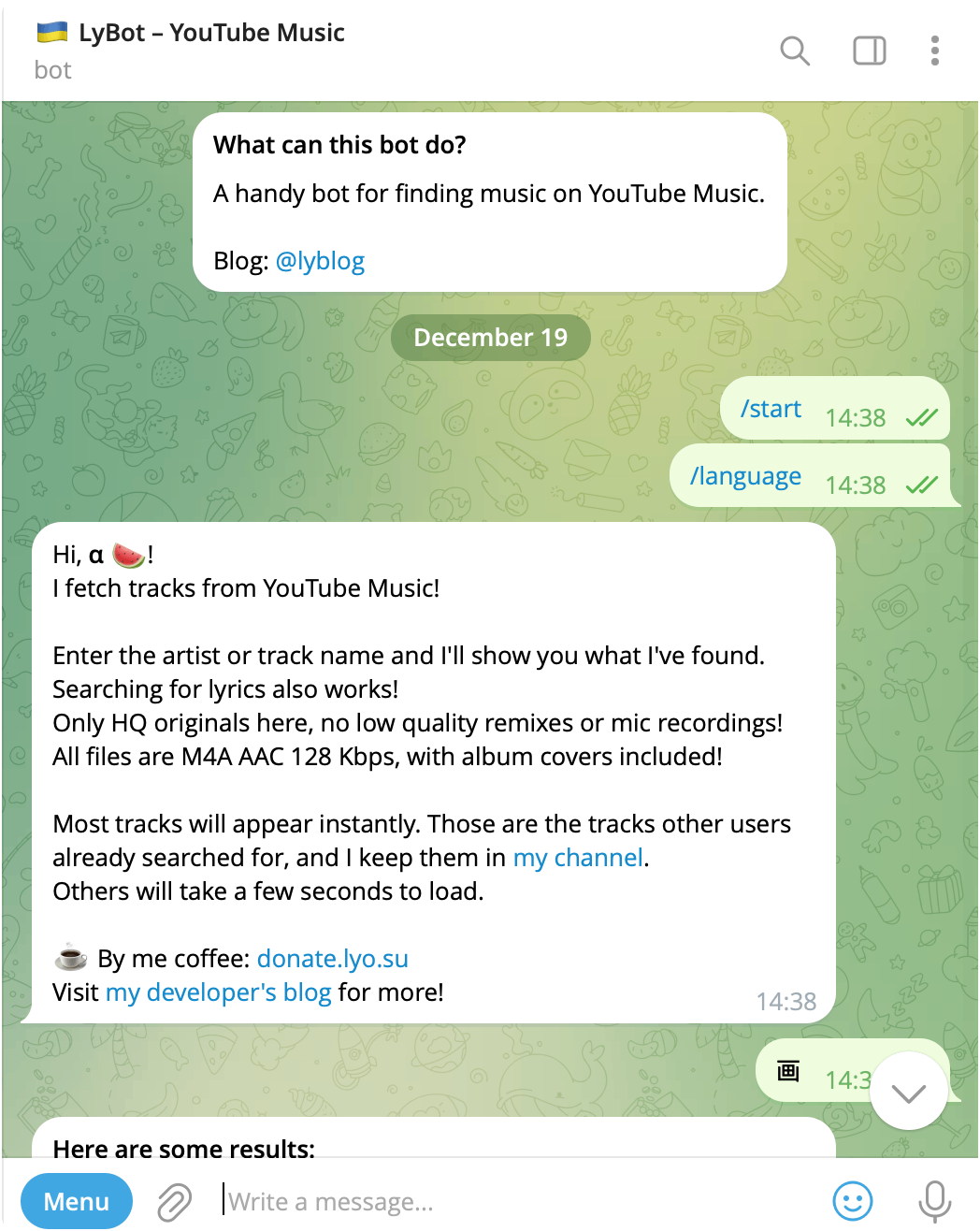 🇺🇦 LyBot – YouTube Music高品質youtube music音樂下載bot